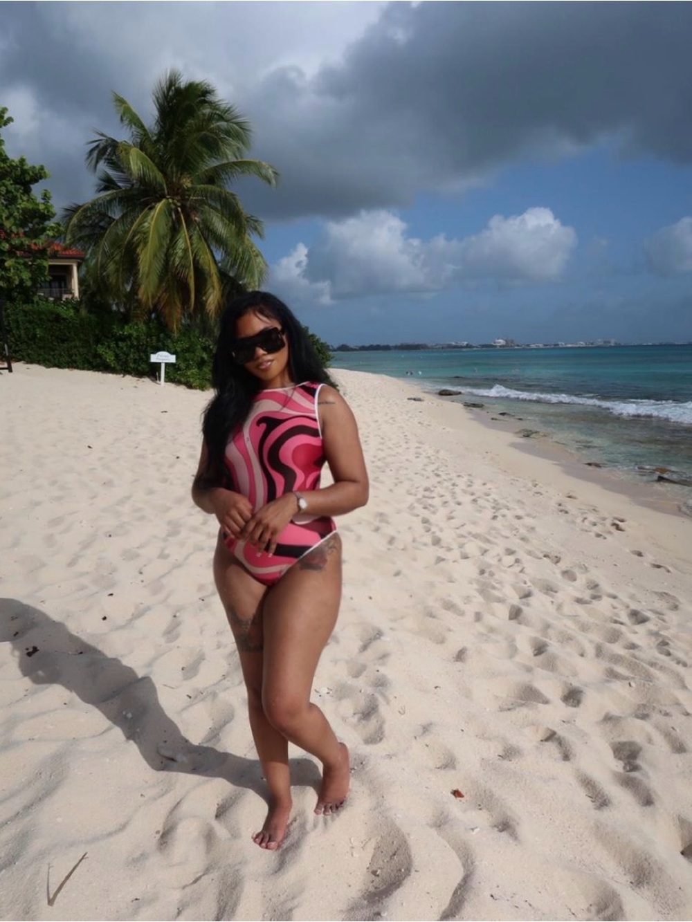 Emilio Pucci Pink Swirl One-Piece with Matching Sarong